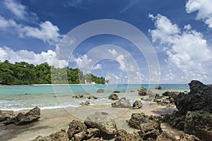 Havelock Island blue sky with white clouds, Andaman Islands, Ind