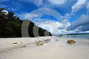 Havelock Island blue sky with white clouds, Andaman Islands, India