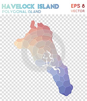 Havelock Island polygonal map, mosaic style.