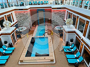 The Haven Pool on the Norwegian Cruise Lines Haven cruise ship Escape in Port Canaveral, Florida