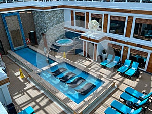The Haven Pool on the Norwegian Cruise Lines Haven cruise ship Escape in Port Canaveral, Florida