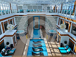 The Haven Pool on the Norwegian Cruise Lines Haven cruise ship Escape in Port Canaveral, Florida