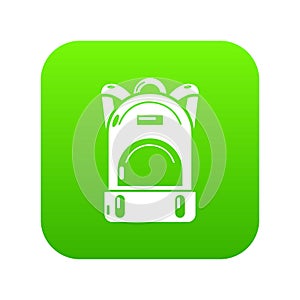 Haversack icon green vector