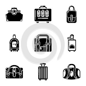 Haversack icons set, simple style