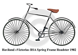 Haviland Victoria BSA Spring Frame Roadster isolated on white ba