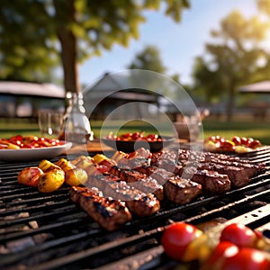 having a family barbecue or cookout k uhd very detailed high q photo