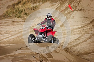 Having fun riding sand dunes