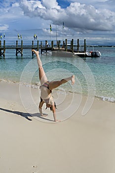 Having fun on a tropical beach