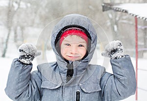 Having fun in a winter day