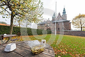 Having lunch in the famous Rosenborg Slot