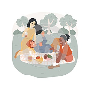 Having picnic isolated cartoon vector illustration.