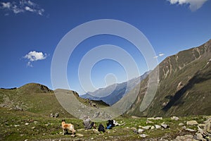 Having a rest on a hiking tour