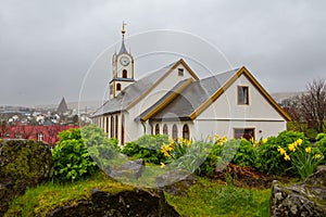 Havnar Kirkja, Church in the center of capital city, Thorhavn, Faroe Islands