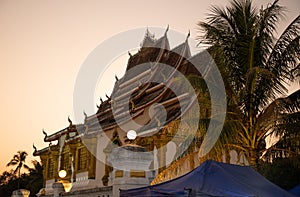 Haw Pha Bang Buddhist temple in Luang Prabang, Laos, South East Asia.