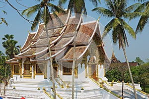 Haw Pha Bang Buddhist temple at the Royal Palace Museum in Luang Prabang, Laos.