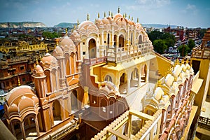 Hawa Mahal court facade top