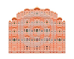 Hawa Mahal, Jaipur, India. Vector illustration. photo