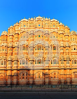 Hawa Mahal Palace in India, Rajasthan, Jaipur. Palace of Winds