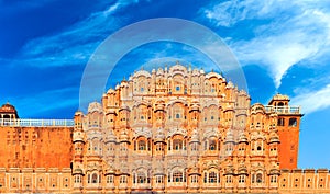 Hawa Mahal Palace in India, Rajasthan, Jaipur. Palace of Winds photo