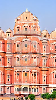 Hawa Mahal palace (Palace of the Winds) in Jaipur, Rajasthan, India. AI Generative Illustration Graphic Design Art