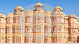 Hawa Mahal palace (Palace of the Winds) in Jaipur, Rajasthan, India. AI Generative Illustration Graphic Design Art