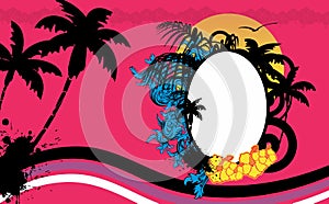 Hawaian tropical sunset copyspace background 4