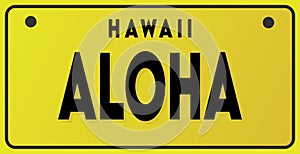 hawaii aloha with yellow background