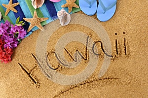 Hawaii beach writing