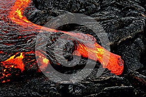 Hawaii Kilauea lava flow detail