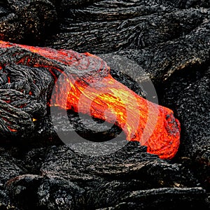 Hawaii Kilauea lava flow detail