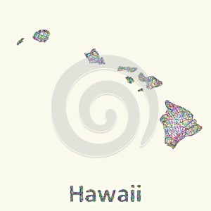 Hawaii line art map