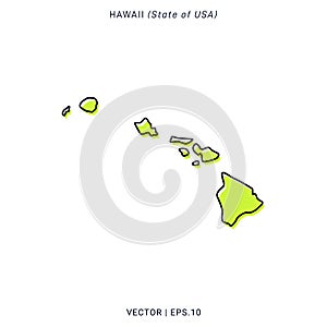 Hawaii Map Vector Design Template.