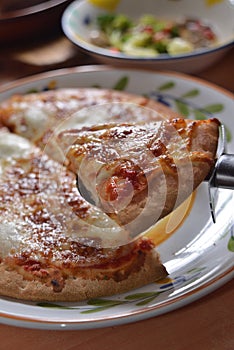 Meat cheese pizza pie