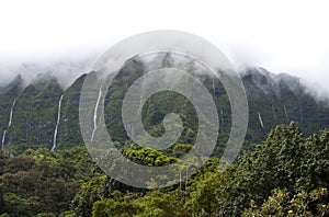 Hawaii Scenery: Rainy Season Mountain Waterfalls