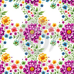 Hawaii seamless floral pattern, textile flowers elements, colorful floral, white background, violet flower, purple flower,