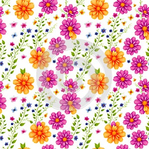 Hawaii seamless floral pattern, textile flowers elements, colorful floral, white background, violet flower, purple flower,