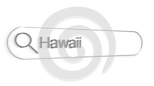 Hawaii Search Bar Close Up Single Line Typing Text Box Layout Web Database Browser Engine Concept.