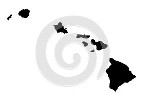 Hawaii State Map Vector silhouette