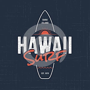 Hawaii surf. T-shirt and apparel design