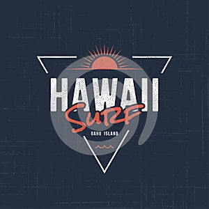 Hawaii surf. T-shirt and apparel design
