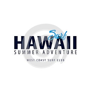 Hawaii Surfing emblem or logo. Vector illustration.