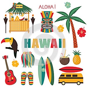 Hawaii Symbols and Icons.
