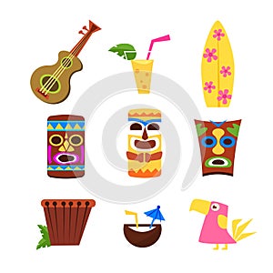 Hawaii Themed Collection Of Icons
