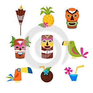 Hawaii Themed Set Of Icons