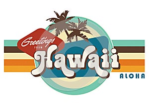 Hawaii Vintage Postcard style t-shirt design art