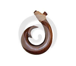 Hawaiian koa wood fish hook