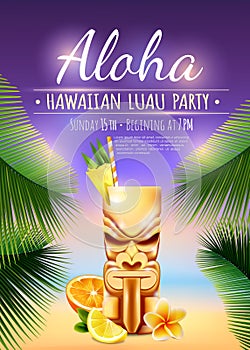 Hawaiian Luau Party Poster photo