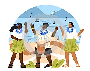 Hawaiian party vector concept