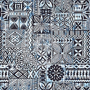 Hawaiian style tapa cloth motifs photo