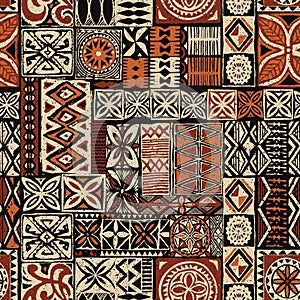 Hawaiian style tapa tribal fabric